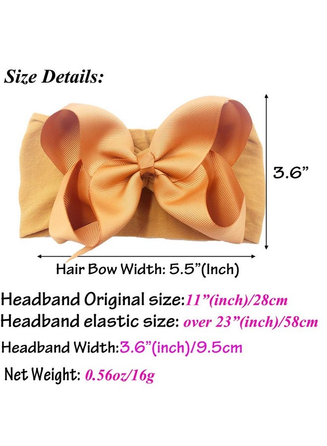 CELLOT 16 Colors Baby Bow Wide Turban Headbands Girls Big 6 Inches Hair Bows Head Wraps Newborn Infants Toddlers Hairbands - Image 2