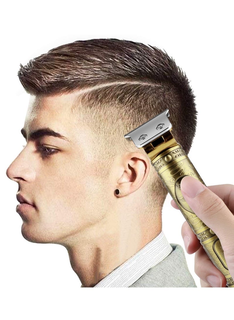 ELTRAZONE Hair Clippers for Men,Electric Pro Li Outliner Grooming Zero Gapped Baldheaded Hair Clippers Rechargeable Cordless Close Cutting T-Blade Trimmer for Men (Gold) - Image 2