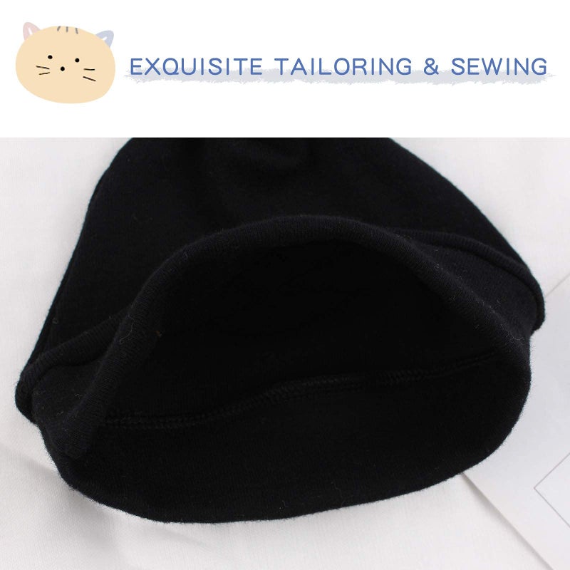JANGANNSA Black Cotton Newborn Knot Hat Infant Baby Beanie Hats for Boys Girls Newborn Hospital Cap Spring Summer Autumn(Black, S) - Image 5
