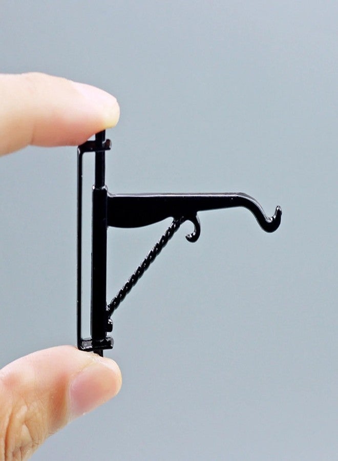 RillyRellow Miniature Metal Wall Bracket, 3PCS Dollhouse Plant Hanger Hook, Black, Miniature Wall Bracket, Dollhouse Decor - Image 1