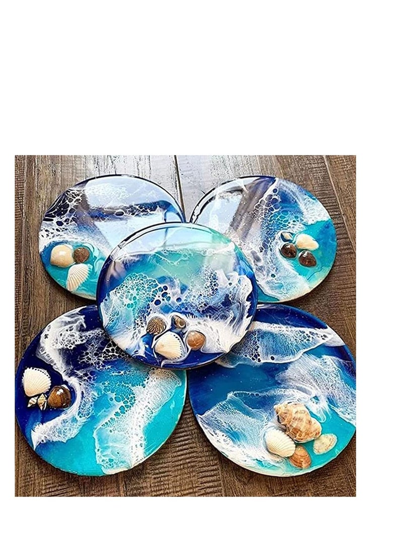 SYOSI 3Pcs Round Tray Coaster Epoxy Resin Mold Cup Mat Mug Pad Crafts, Silicone Mould Resin Tray Mold DIY Coaster Silicone Mold Resin Casting Molds Crystal Epoxy Mold - Image 3