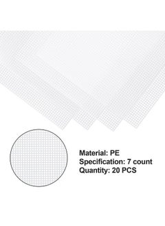 Pllieay 20 Pieces 7 Count Plastic Canvas Plastic Mesh Canvas Sheets For Embroidery Acrylic Yarn Crafting Knit And Crochet Projects(10.5 X 13.5 Inch)  - Image 3