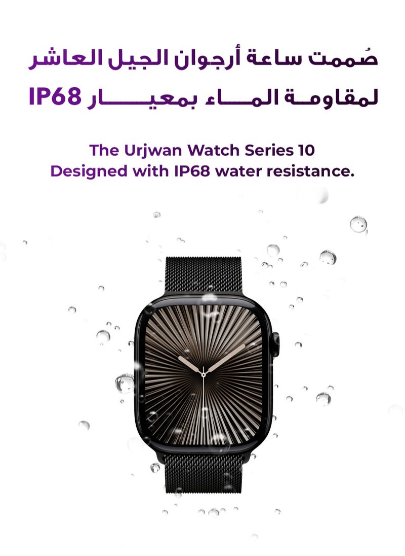 Urjwan - Smartwatch 10th Gen – Black, 46mm | AMOLED Ultra-Clear Display, Photo Display Feature, Exclusive App, “Remember You” instance messaging, Slimmer Design with Reduced Bezels, New Colors with Extra Strap, Call & Notification Support. - Image 1