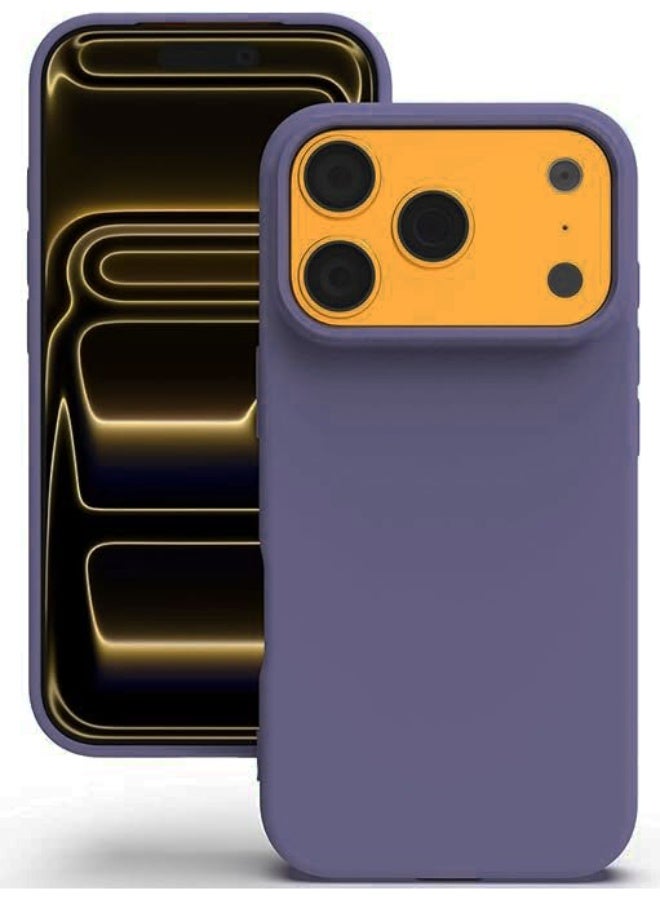 جراب متوافق مع iPhone 17 Pro Max مقاس 6.9 بوصة، جراب نحيف من السيليكون السائل بأربع طبقات مغطى بالكامل بطبقة مطاطية ناعمة مقاومة للصدمات، جراب هاتف واقٍ لهاتف iPhone 17 Pro Max (أرجواني)