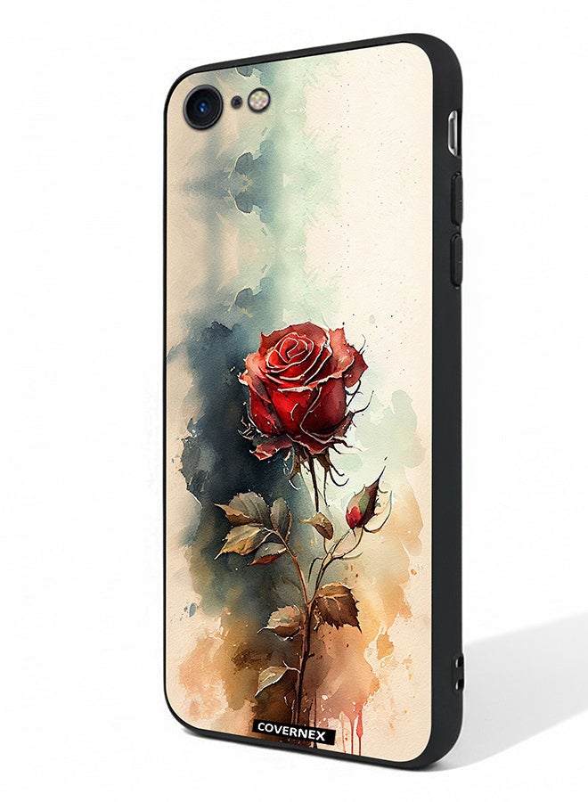 Covernex Apple iPhone 7 Protective Case Cover Printed Featuring Ethereal Watercolor Rose - Image 1