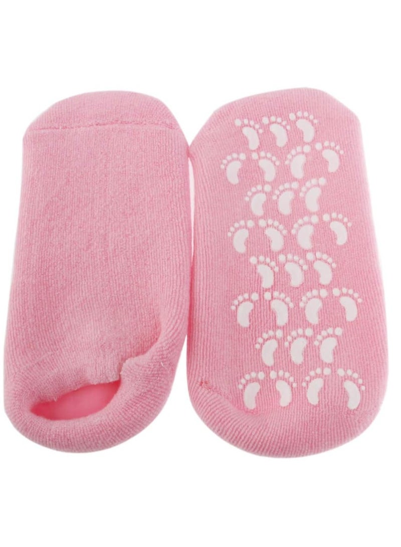 Generic Moisturizing and Nourishing Spa Gel Gloves and Socks Set: The ultimate solution for extra care for cracked feet and hands from "Tanais" in a soft pink color. - Image 5