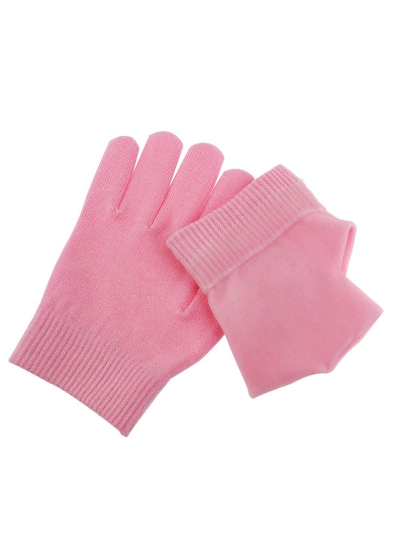 Generic Moisturizing and Nourishing Spa Gel Gloves and Socks Set: The ultimate solution for extra care for cracked feet and hands from "Tanais" in a soft pink color. - Image 4