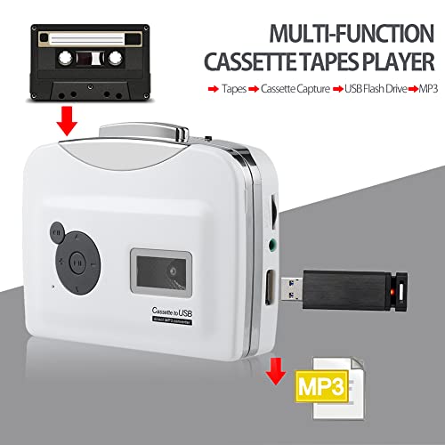 Zopsc Transfer Cassettes Tapes to USB Flash Drive Cassette Tape to MP3 Converter Plug and Play Support Battery Powered and USB Powered, Suitable for XP/Vista / 7 - Image 4