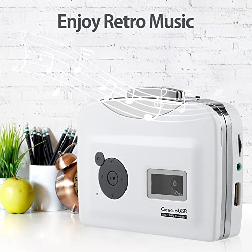 Zopsc Transfer Cassettes Tapes to USB Flash Drive Cassette Tape to MP3 Converter Plug and Play Support Battery Powered and USB Powered, Suitable for XP/Vista / 7 - Image 2