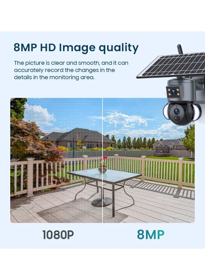 SUPER 5 4K 8MP Solar Camera 4G Sim Card Outdoor Dual Lens IP Camera PIR Color Night Vision IP66 CCTV Camera - Image 4