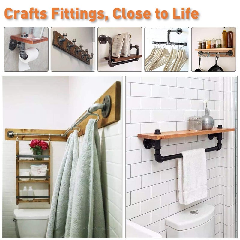 Home TZH 3/4" Floor Flange, Home TZH Malleable iron Pipe Fittings for Industrial vintage style, Flanges with Threaded Hole for DIY Project/Furniture/Shelving Decoration (20 Pack) - Image 5