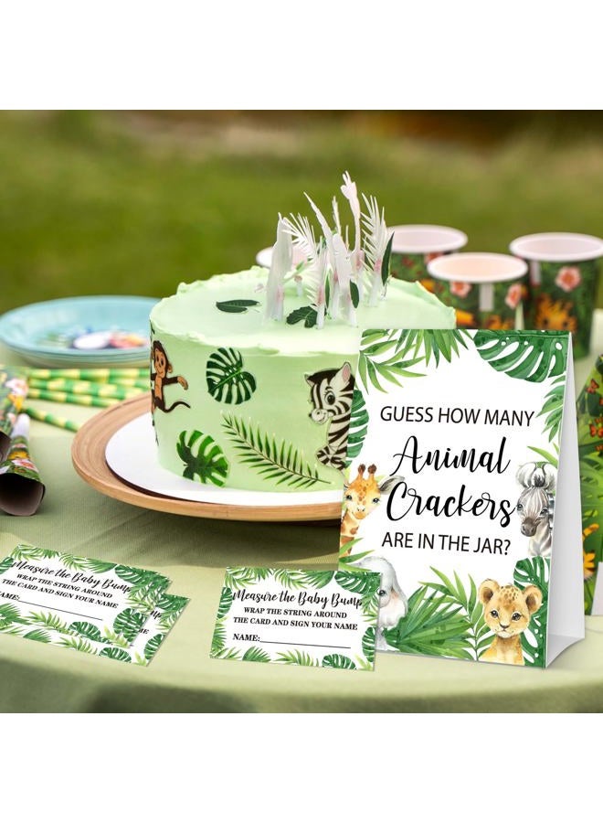 ISOVF Guess How Many Animal Crackers Baby shower Game, Jungle Animal, Safari Theme Baby Shower Game - 1 Standing sign And 50 Cards For Gender Neutral Baby Shower-LK-D05 - Image 5