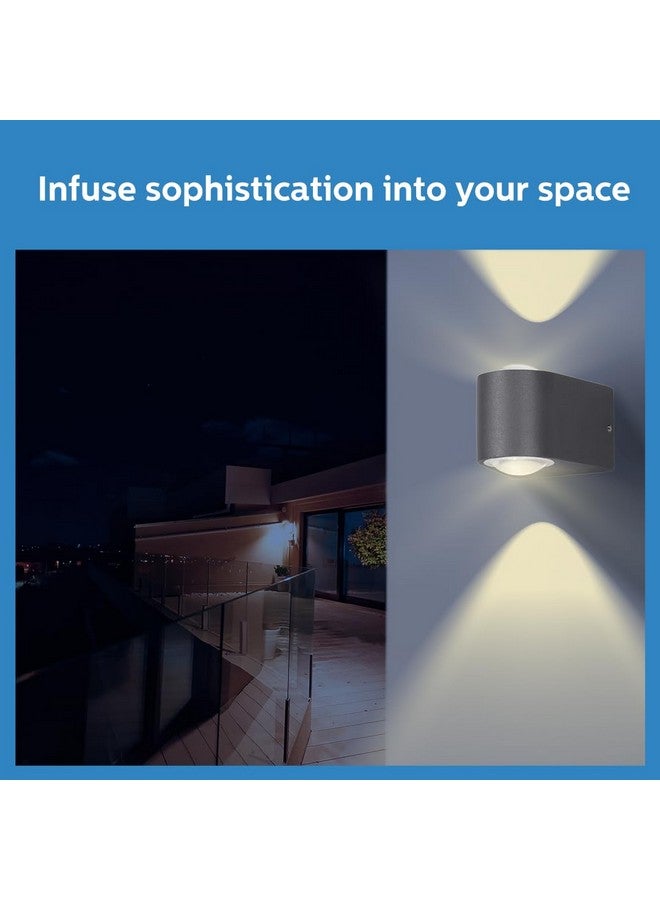 PHILIPS 5W 2-way decorative Wall Light | Lucent Outdoor Wall Light for Decoration | Colour : Warm White, Pack of 4 - Image 4