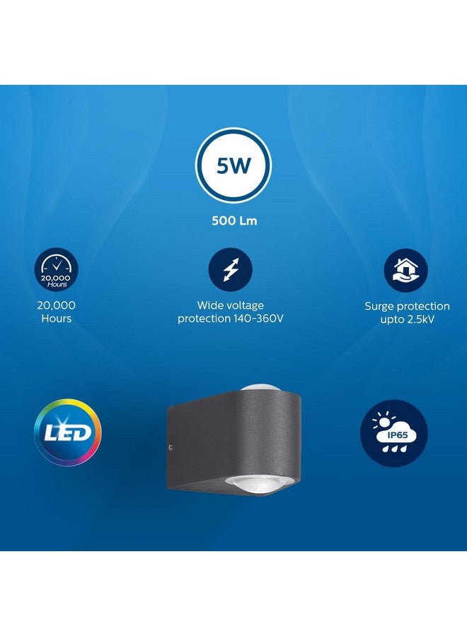 PHILIPS 5W 2-way decorative Wall Light | Lucent Outdoor Wall Light for Decoration | Colour : Warm White, Pack of 4 - Image 3