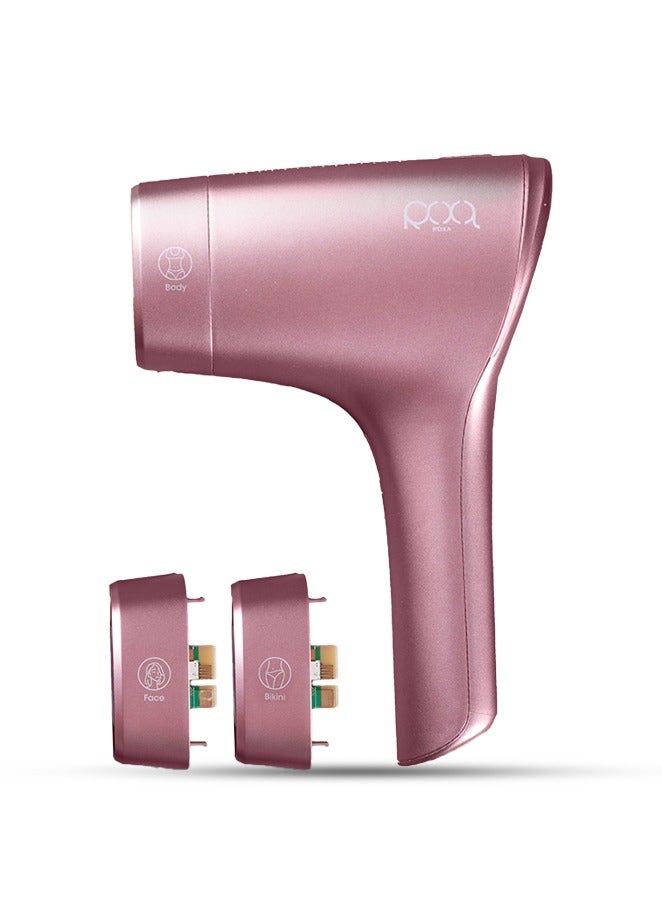 ROXA IPL Laser Hair Removal Device (Pink Color) Smart Technology with 1 Million Flashes, Face & Bikini Lenses, Ice Cooling, Long-Lasting Results - Image 1