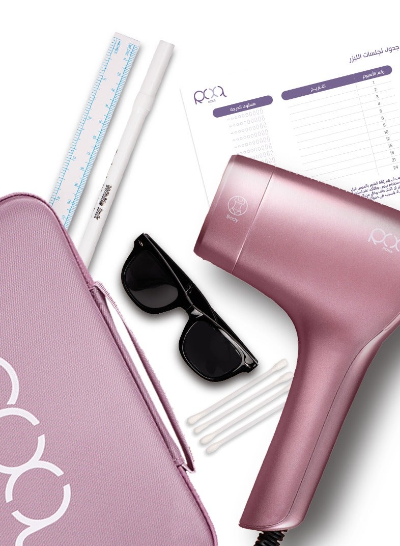 ROXA IPL Laser Hair Removal Device (Pink Color) Smart Technology with 1 Million Flashes, Face & Bikini Lenses, Ice Cooling, Long-Lasting Results - Image 2