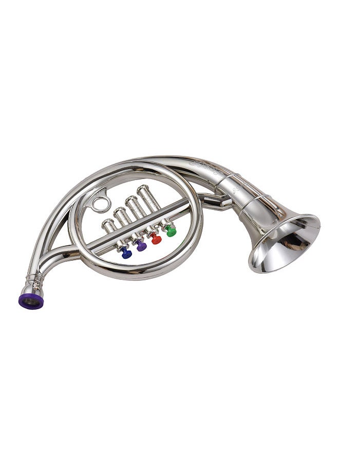 Generic French Horn with 4 Colored Coded Keys Kids Musical Wind Instruments Eco-friendly ABS Early Educational Mimic Horn for Kids Toddlers  - Image 1