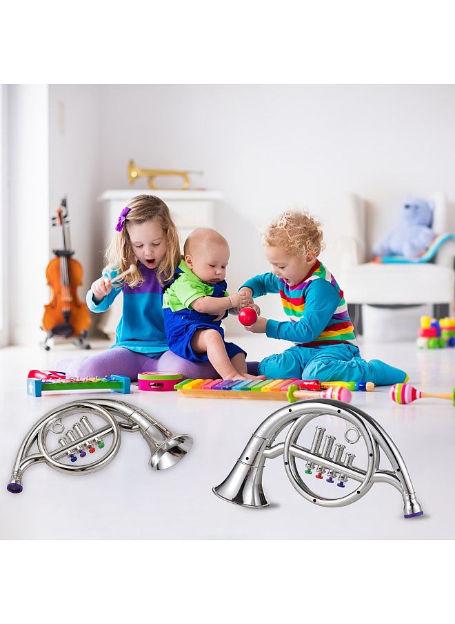 Generic French Horn with 4 Colored Coded Keys Kids Musical Wind Instruments Eco-friendly ABS Early Educational Mimic Horn for Kids Toddlers  - Image 5