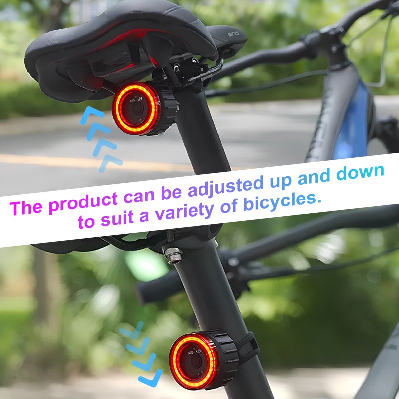 Bike Tail Light Sensing Rear Light Cycling Light Rechargeable Back Light Automatic Shut - Image 5