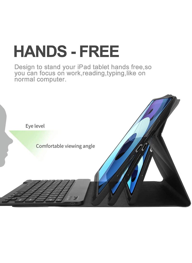 ELTRAZONE Keyboard Case for iPad Air 4th Generation 10.9 2020 with Pencil Holder,PU Leather Auto Wake/Sleep Smart Cover with BT Detachable Keyboard,Compatible with iPad 10.9 inch/Pro 11 inch -Black  - Image 3