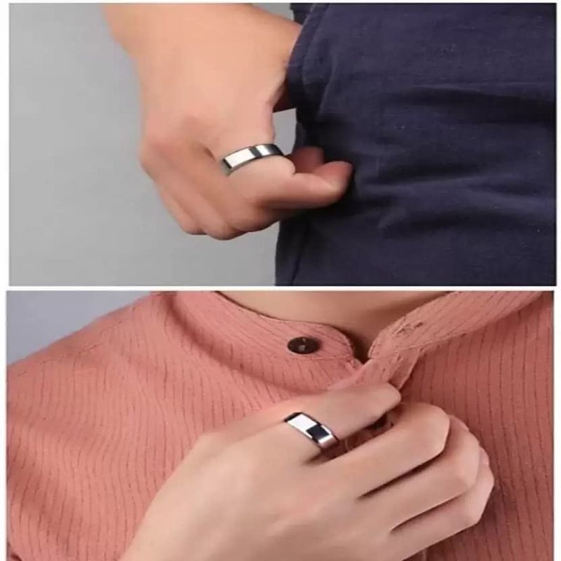 Rings for Men Trendy 316L Stainless Steel Silver Band Ring for Men and Boys