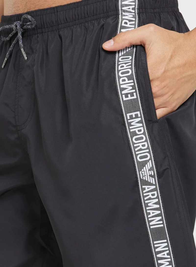 EMPORIO ARMANI Logo Tape Swim Shorts