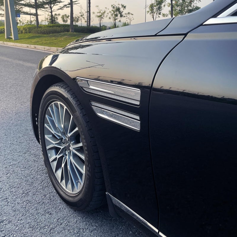 Generic CHURSIR Genesis G80 2020-2023 Front Fender Trim Chrome Pillar Molding Left & Right Side Set  - Image 2