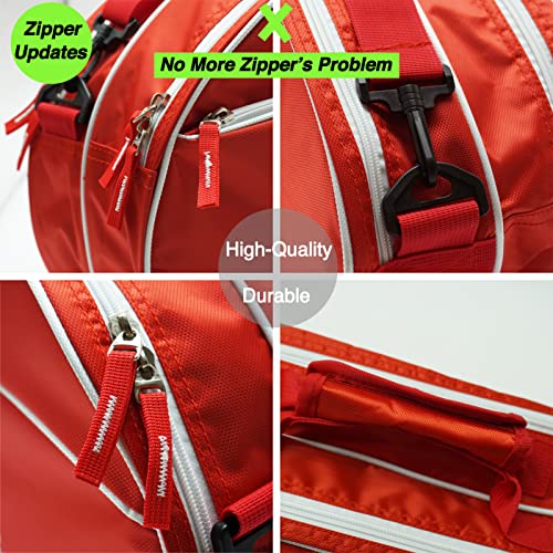 Tannius 3-5 Racket Tennis Bag, with Shoe & Phone Compartment and Protective Pad, Super Roomy and Lightweight Racquet Bag for Tennis, Badminton (Red) - Image 4