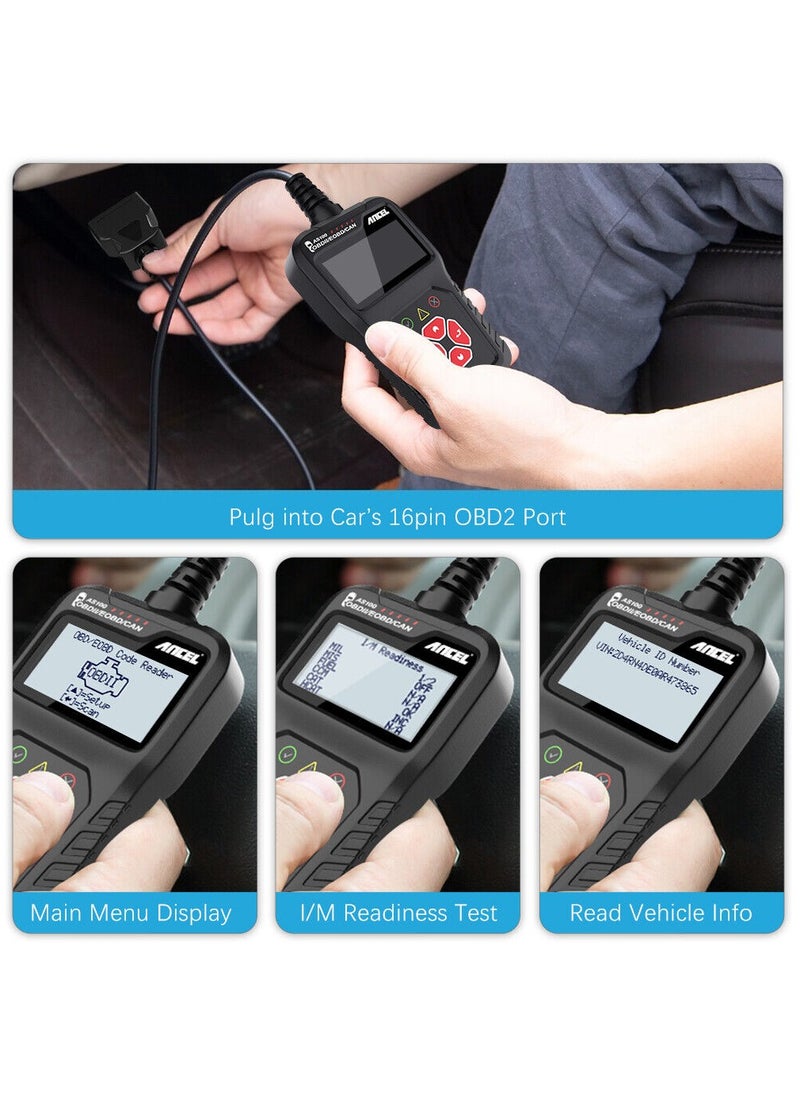 Ancel - OBD2 Scanner Code Reader Scanner Check Engine Fault Diagnostic Tool - Image 1