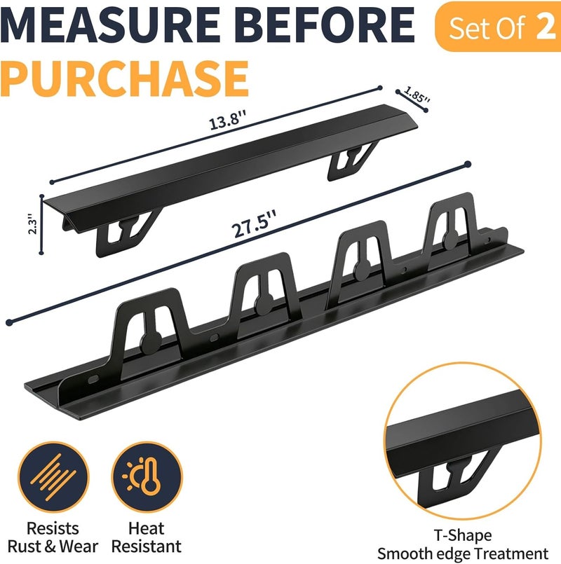 ALMCALS T-Shape Stove Gap Covers Stainless Steel, 2 Pack Stove Gap Filler Easy Retractable Length 13.8" to 27.5", Width 1.85" - Oven Gap Filler Stove Guards Range Trim Kit - Image 2