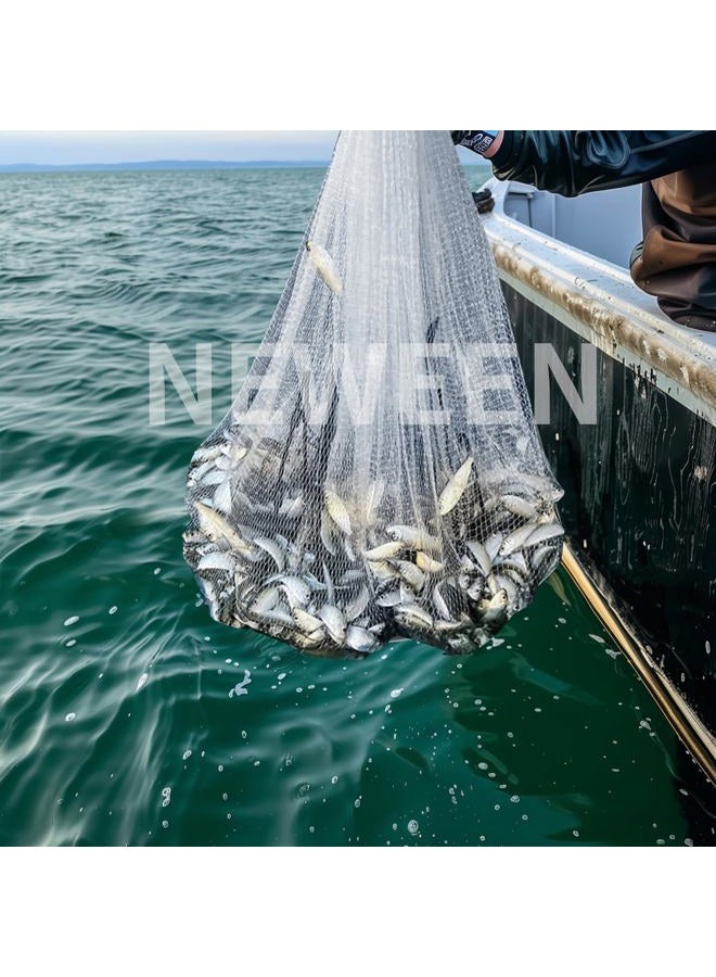 Neween Cast Net for Fishing with Shrimp Cage, American Freshwater Saltwater 4/6/8Ft Radius Casting Net Bait Trap Fish, Heavy Duty Zinc Sinker, 3/8 Inch Mesh Size - Image 3