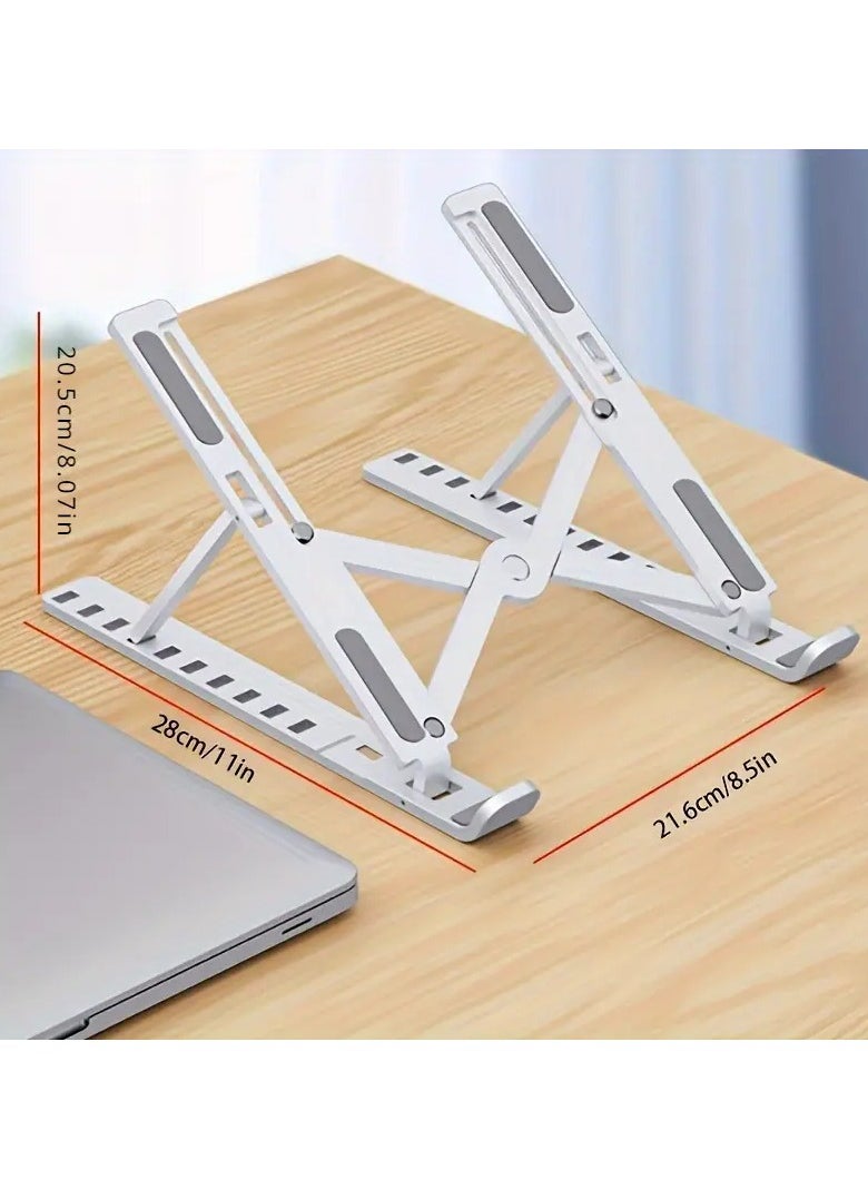 PROMASS - Adjustable Laptop Stand, Portable Folding Laptop Riser with 10 Levels Height, Cooling Vent Design, Compatible with All Notebooks, Durable ABS Construction - Image 1