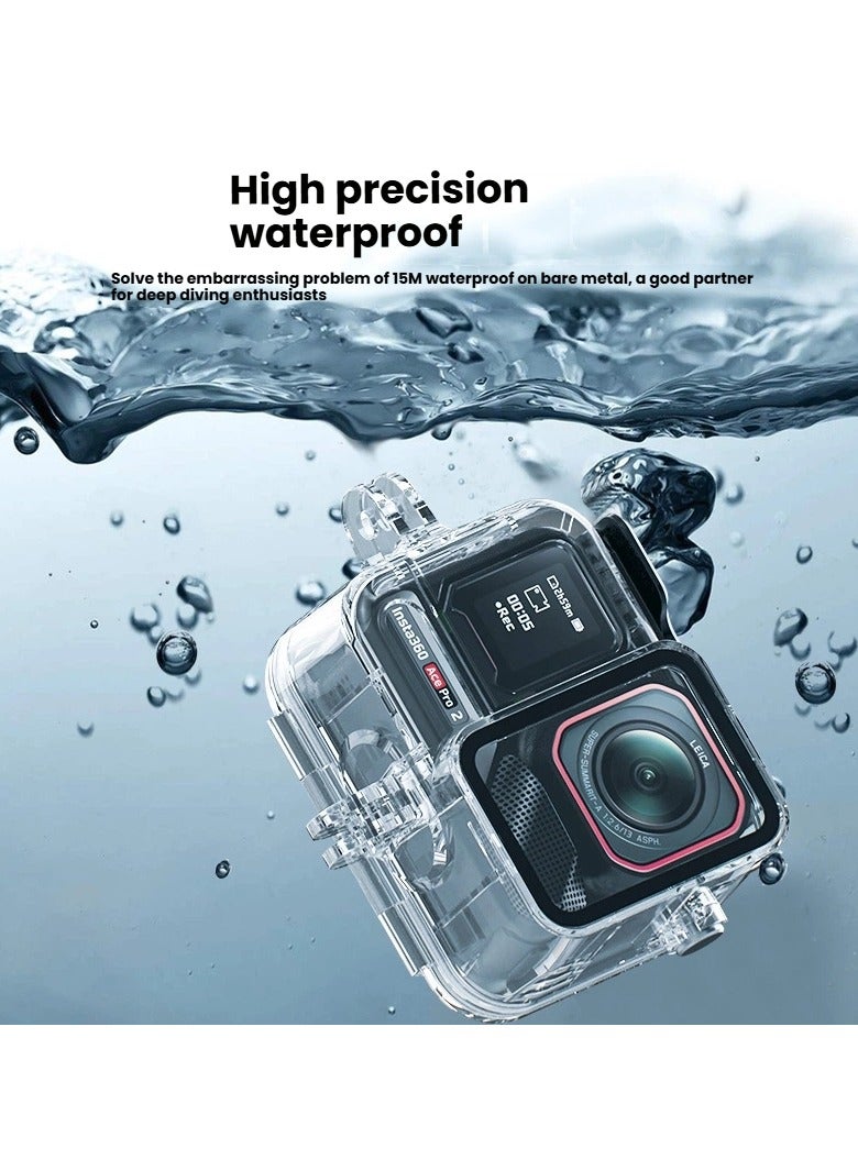 general Suitable for Insta360 Ace Pro2 Waterproof Case Sports Camera Dive Case Accessories Underwater Shooting Case 45m Waterproof HD Imaging - Image 3
