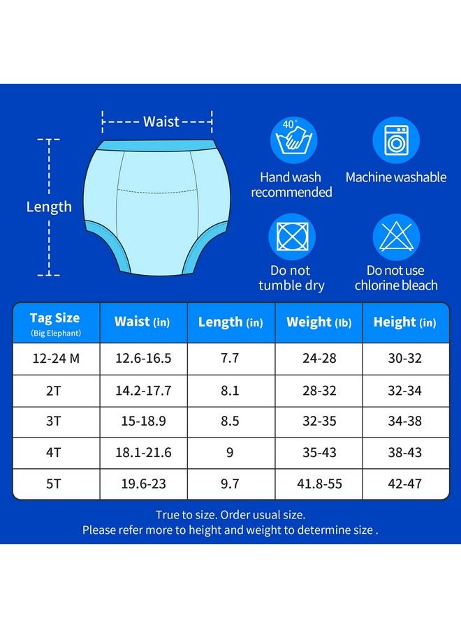 BIG ELEPHANT Baby Boys6 Pack Toddler Potty Training Pants 100% Cotton Waterproof Underpants 3T - Image 5