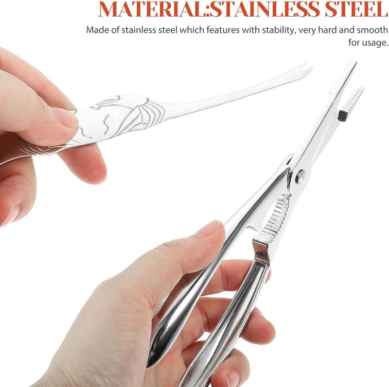 Stainless Steel Crab Eating Tool Set 3pcs Crab Crackers Seafood Forks Kit with Red Handles Sturdy 304 Stainless Steel and Seafood Parties - Image 4