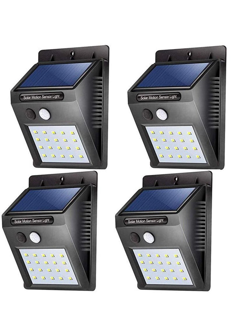 4 Pack - 35 Led Solar Lights Outdoor Waterproof Solar Motion Sensor Light Wireless Lights Outside Wall Lamp For Driveway Patio Garden Path  - Image 1