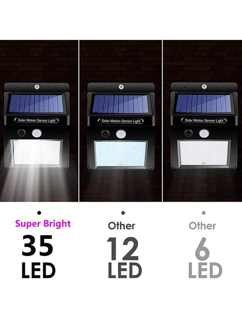 4 Pack - 35 Led Solar Lights Outdoor Waterproof Solar Motion Sensor Light Wireless Lights Outside Wall Lamp For Driveway Patio Garden Path  - Image 3