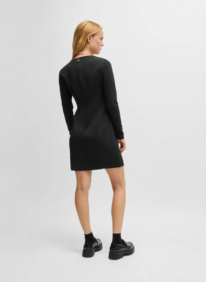 هوجو Stretch-jersey dress with V-shaped mesh insert