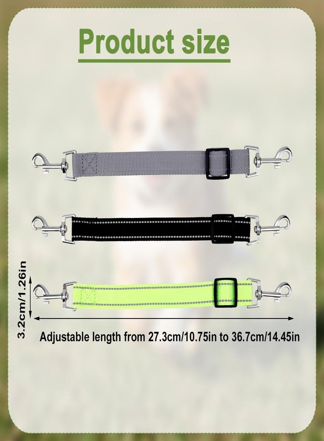 lasuroa 3pcs Dog Prong Collar Safety Clip, Adjustable Reflective Nylon Leash Extender Strap with Metal Dual Clasps 360° Rotatable Dog Harness Connector for Pet Walking Running and Hiking - Image 2