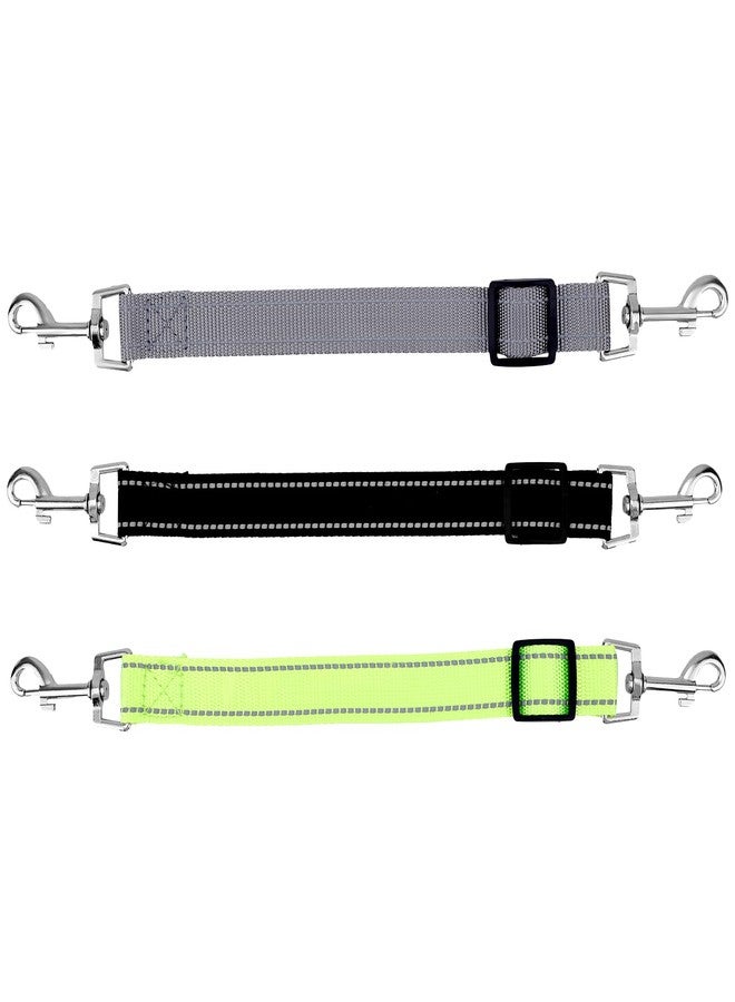 lasuroa 3pcs Dog Prong Collar Safety Clip, Adjustable Reflective Nylon Leash Extender Strap with Metal Dual Clasps 360° Rotatable Dog Harness Connector for Pet Walking Running and Hiking - Image 1