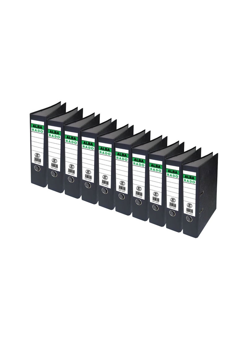 Generic 10-Piece Box File ,Alba Rado  A4 Size 8 cm Black  - Image 1