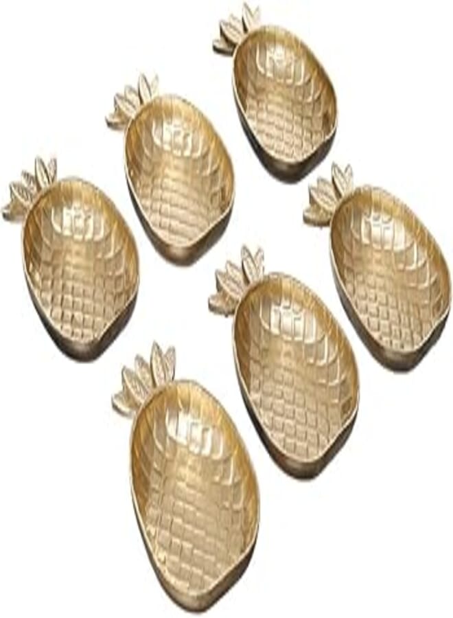 Pineapple 6 Piece Feeding Plates, Copper