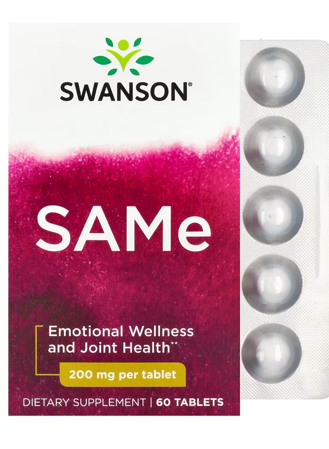 سوانسون SAMe ، 400 ملجم ، 60 قرصًا (200 ملجم لكل قرص)