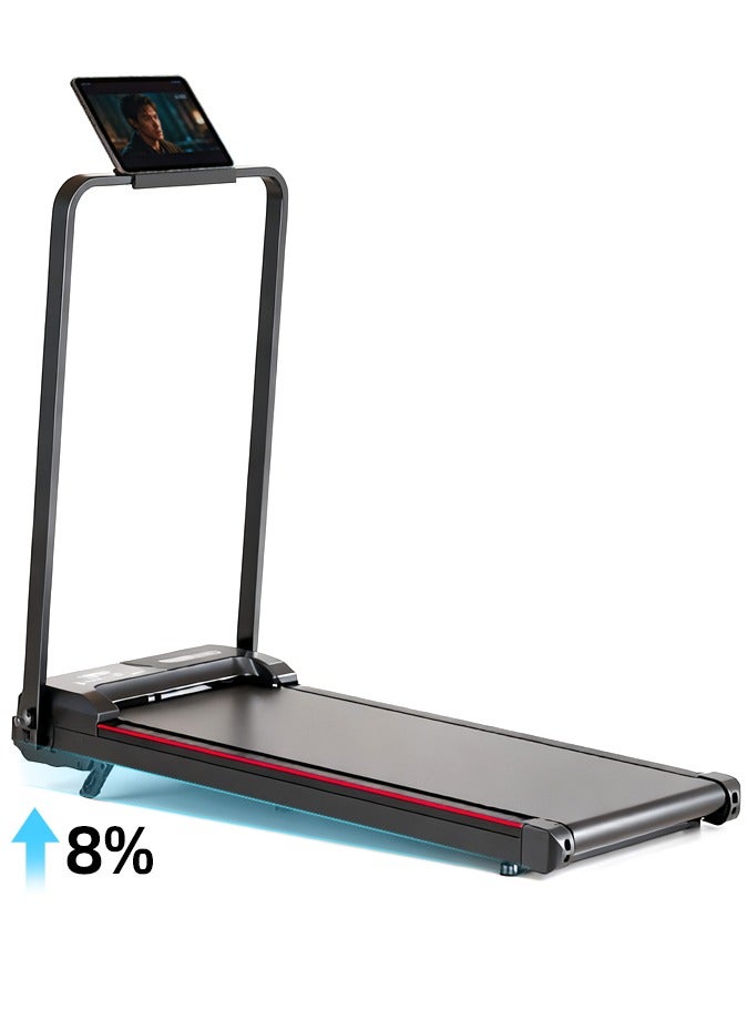 Favarey Treadmill with Incline Walking Pad with 8% Incline Portable Under Desk Treadmill Foldable Treadmills for Home and Office 2.0 HP Quiet Walking Pad Treadmill with 300 LBS Capacity 1-6 km/h iPad Holder - Image 1