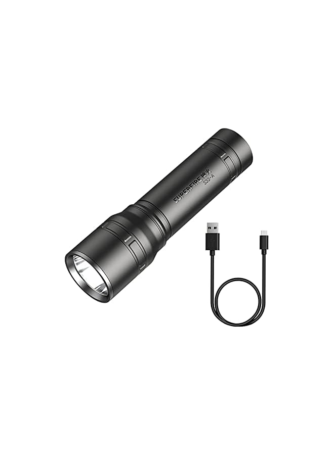 promass LED Flashlight, USB Rechargeable Flashlights, Bright Lightweight Flash Light, 4 Modes Tactical Waterproof Handheld Flashlight for Camping, Running, Hiking and Emergencies (Black) (Black) - Image 2