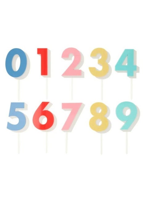 Rainbow Number Acrylic Toppers