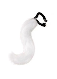 Generic Fox Cat Ears Tail Cosplay Set Handmade Accessories Black and white  - Image 4