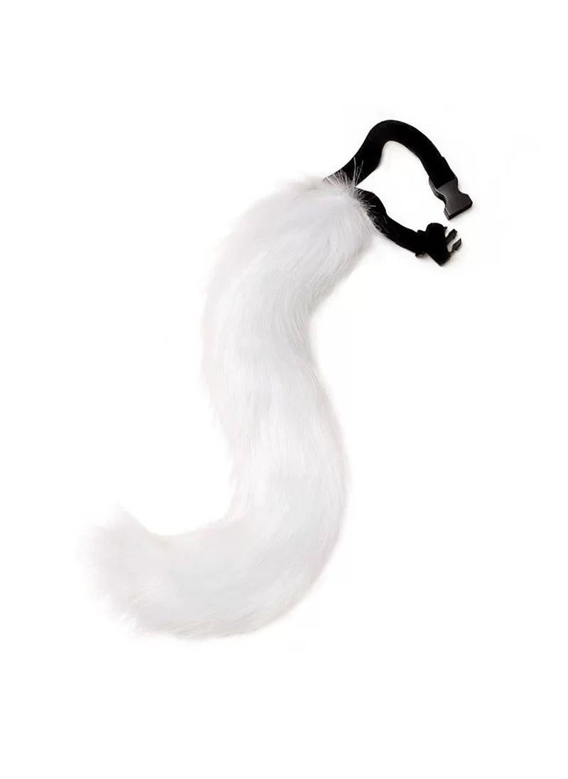 Generic - Fox Cat Ears Tail Cosplay Set Handmade Accessories Black and white - Image 1