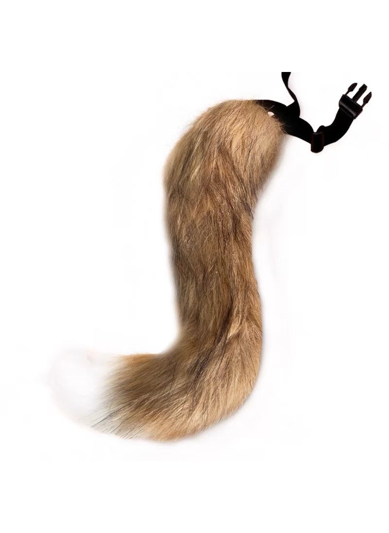 Generic - Fox Cat Ears Tail Cosplay Set Handmade Accessories Black and white - Image 1
