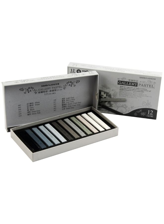 SOFT-PASTEL. BLACK/GRAY 12 COLORS SIMBALION